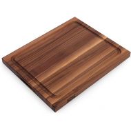 John Boos Reversible 21 Inch Wide 1.5 Inch Thick Au Jus Carving Wood Cutting Board with Deep Juice Groove, 17 x 21 x 1.5 Inches, Walnut