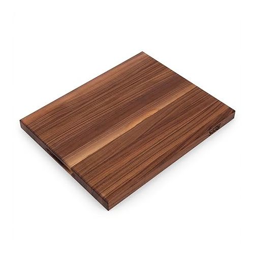  John Boos Reversible 21 Inch Wide 1.5 Inch Thick Au Jus Carving Wood Cutting Board with Deep Juice Groove, 17 x 21 x 1.5 Inches, Walnut