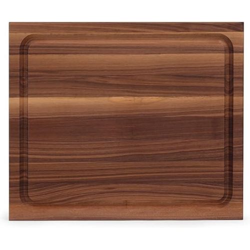  John Boos Reversible 21 Inch Wide 1.5 Inch Thick Au Jus Carving Wood Cutting Board with Deep Juice Groove, 17 x 21 x 1.5 Inches, Walnut