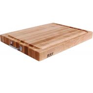 John Boos Large Maple Wood Cutting Board for Kitchen Prep, and Charcuterie, 24” x 18” x 2.25” Thick, Edge Grain, Side Handles, Reversible Boos Block