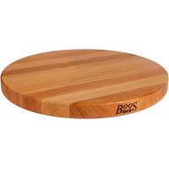 John Boos Large Cherry Wood Cutting Board for Kitchen Prep, Serving, and Charcuterie, 18” x 18” x 1.5” Thick Reversible End Grain Round Boos Block