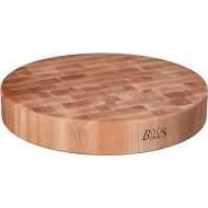John Boos Large Maple Wood Cutting Board for Kitchen Prep 18 Inches, 3 Inches Thick Reversible End Grain Round Charcuterie Boos Block