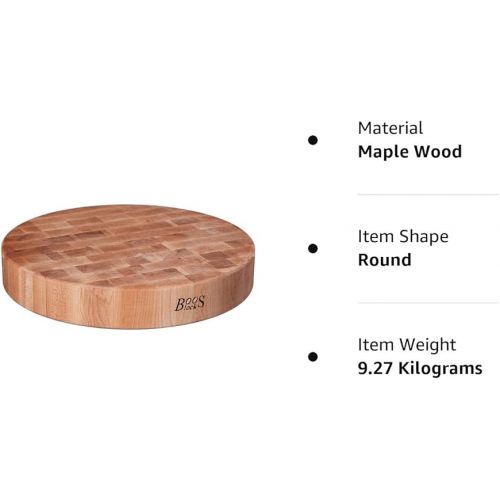  John Boos Boos Block CCB Series Round Large Reversible Wood Chopping Board, 3-Inch Thickness, 18