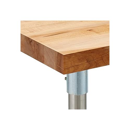 John Boos SNB07 Maple Top Work Table with Stainless Steel Base and Bracing, 36