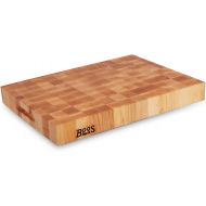 John Boos Large Maple Wood Cutting Board for Kitchen 20 x 15 Inches, 2.25 Inches Thick Reversible End Grain Charcuterie Boos Block with Finger Grips
