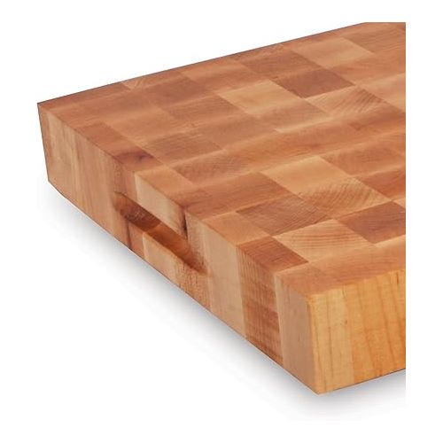  John Boos Large Maple Wood Cutting Board for Kitchen 20 x 15 Inches, 2.25 Inches Thick Reversible End Grain Charcuterie Boos Block with Finger Grips