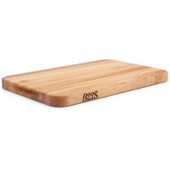 John Boos Medium Maple Wood Reversible Butcher Block Cutting Board, 18 x 12 x 1.25 Inches Thick, Edge Grain, and Integrated Hand Grip, Brown