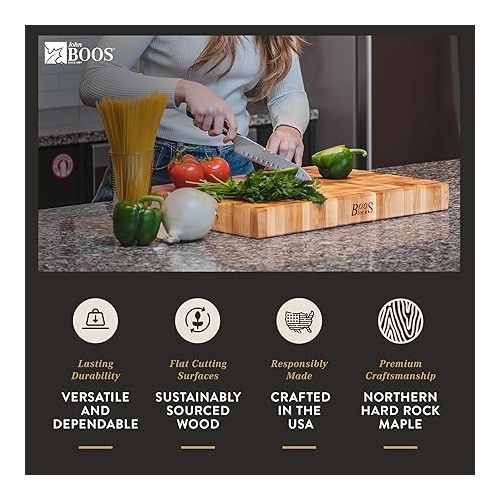  John Boos Boos Block CCB Series Square Large Reversible Wood Chopping Board, 3-Inch Thickness, 18