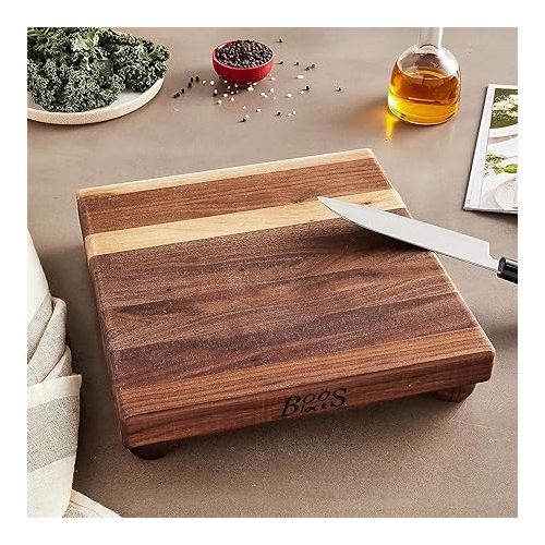  John Boos Boos Block B Series Square Wood Cutting Board with Feet, 1.5-Inch Thickness, 12