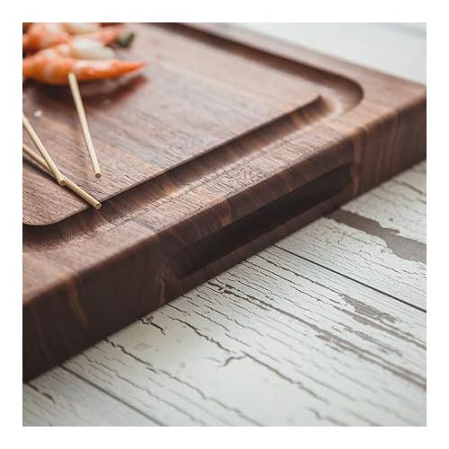  John Boos Reversible 18 Inch Wide 1.5 Inch Thick BBQ Barbecue Carving Cutting Board with Deep Juice Groove, 12 x 18 x 1.5 Inches, Walnut