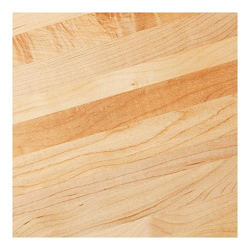  John Boos Maple Wood Cutting Board for Kitchen Prep, 12” Diameter x 1.5” Thick, Edge Grain Round, Charcuterie, Boos Block with Wooden Bun Feet