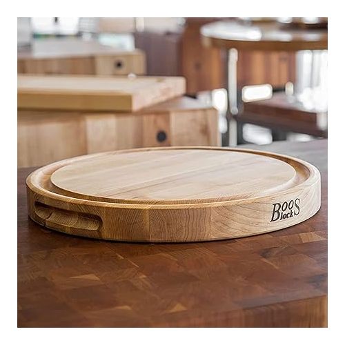  John Boos Large Maple Wood Cutting Board for Kitchen Prep and Charcuterie, 15” x 15” x 1.75