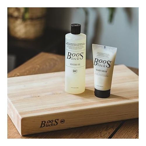  John Boos 2-Piece Boos Block Charcuterie Board and Wood Cutting Board Care and Maintenance Set, 16-Ounce Mystery Oil and 5-Ounce Board Cream