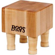 John Boos Medium Maple Wood Cutting Board for Kitchen 6 x 6 Inches, 4 Inches Thick Non-Reversible End Grain Charcuterie Boos Block with Feet