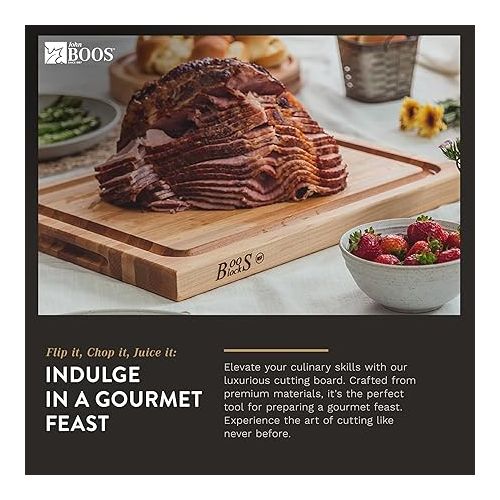  John Boos Boos Block CB Series Large Reversible Wood Cutting Board with Juice Groove, 1.5-Inch Thickness, 24