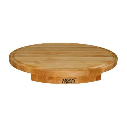  John Boos Corner Counter Saver Maple Wood Oval Cutting Board, 24 Inches x 18 Inches x 1.25 Inches