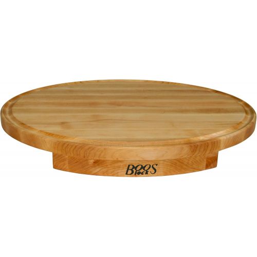  John Boos Corner Counter Saver Maple Wood Oval Cutting Board, 24 Inches x 18 Inches x 1.25 Inches