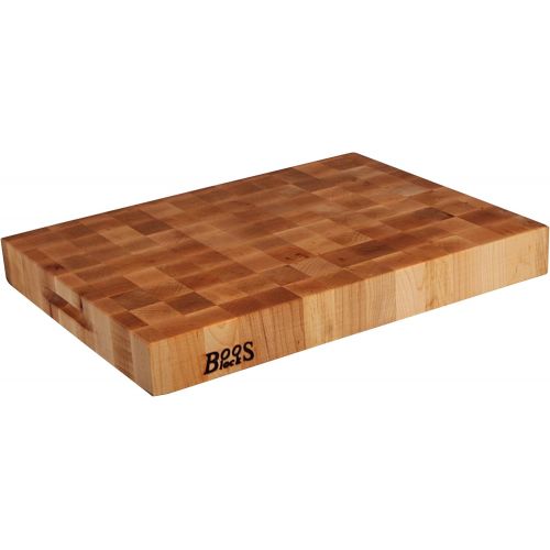  John Boos Maple Wood End Grain Reversible Butcher Block Cutting Board, 20x 15 x 2.25 Inches