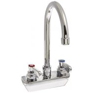 John Boos PBF-4SM-5GLF Heavy Duty Gooseneck Faucet, for Pro­Bowl Sinks, Low-Lead, 4 On-Center, 1/4 Turn, 5 Spout, Splash Mount