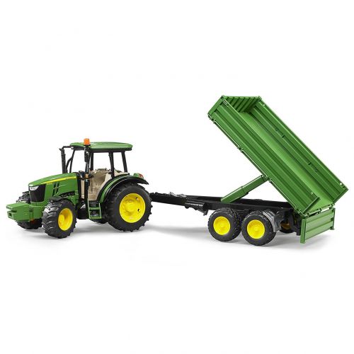  Bruder Toys John Deere 5115 M with Tipping Trailer Agriculture Vehicle Model