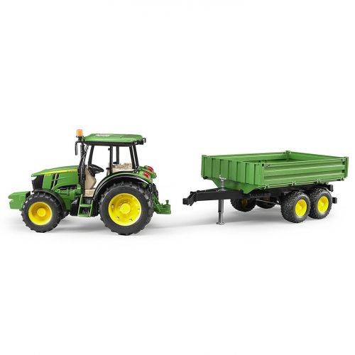  Bruder Toys John Deere 5115 M with Tipping Trailer Agriculture Vehicle Model