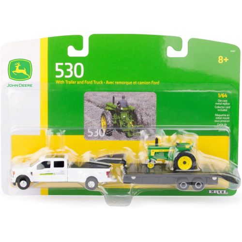  [아마존핫딜][아마존 핫딜] John Deere 1:64 Scale 530 Tractor with Ford F350 Dealer Truck and Trailer-Die-cast Metal Replica w/ Collector Card