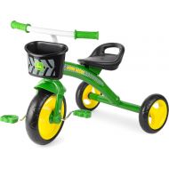 John Deere Heavy Duty Ride On Toys Tricycle with Basket for Kids Aged 2 Years and Up, Green