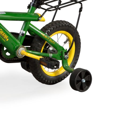  John Deere 12 Boys Bicycle, Kids Bike with Training Wheels and Front Hand Brake, Green