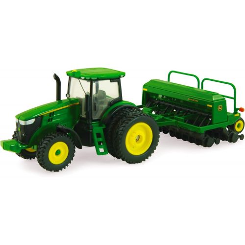  John Deere 1:64 Scale 7215R Tractor with 1590 Grain Drill , Green