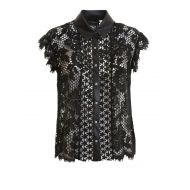 John Richmond See-through effect lace shirt