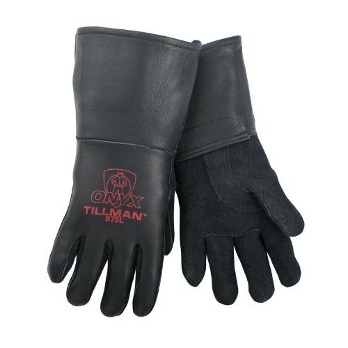  Tillman 875 Onyx All Black Premium Top Grain Elkskin Welding Gloves, X