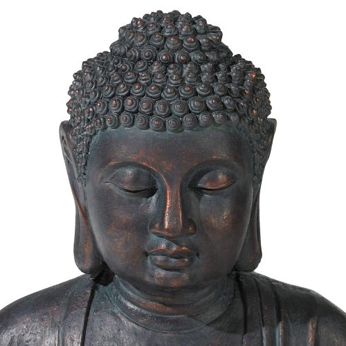  John Timberland Zen Buddha Outdoor Water Fountain LED Light Meditating for Yard Garden