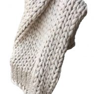 John Whitley Super Chunky Knit Blanket Hand Vegan Merino Chunky Throw Blanket 47x71in Giant Knit Blanket New Year Present