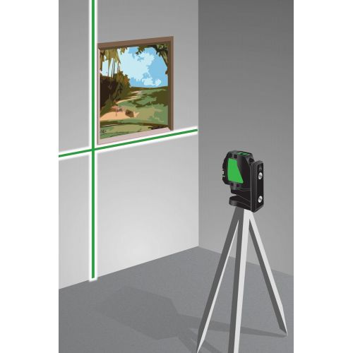  [아마존베스트]Johnson Level & Tool 40-6656 Self-Leveling Cross-Line Laser Green Beam