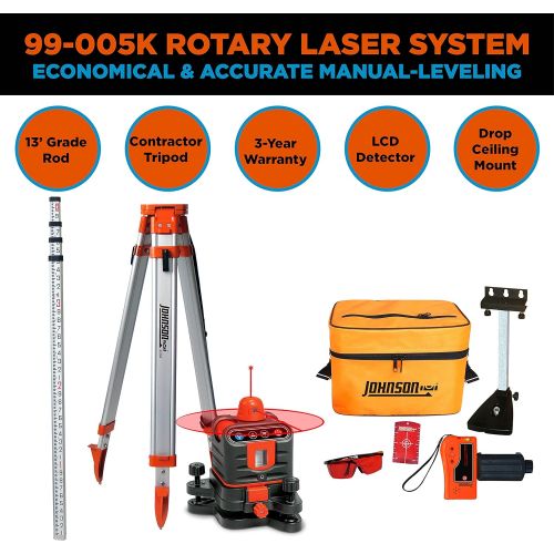  [아마존베스트]Johnson Level & Tool 99-005K Manual-Leveling Rotary Laser System