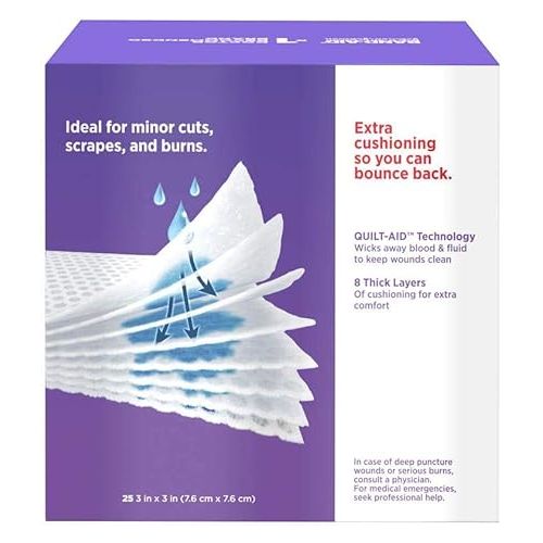  BAND-AID® Brand CUSHION-CARE™ Gauze Pads 3in x 3in, 25 count