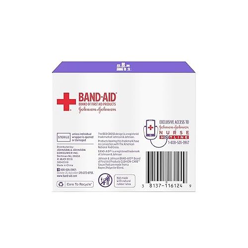  Band-Aid Brand of First Aid Products Cushion-Care Gauze Pads, 2 Inches by 2 Inches, 25 Count (Pack of 6)