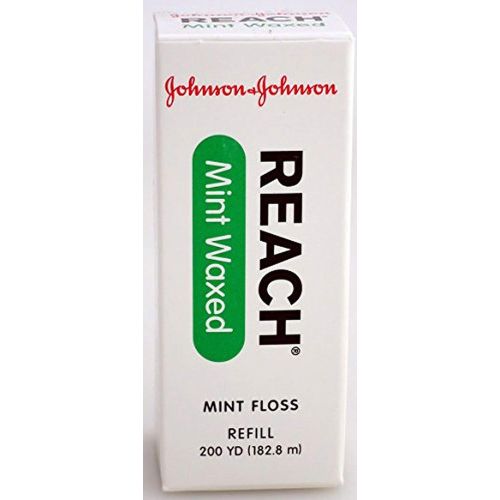  Johnson & Johnson J&J Floss Refill 200 Yd. - Mint - Waxed - (6 Pack)