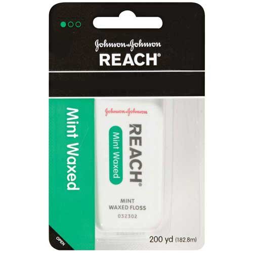  Johnson & Johnson Oral Health Products 9234 Reach Mint Waxed Dental Floss, 200 yds (Pack of 24)