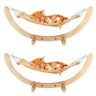 Johnson Smith Co. (Set/2) Cozy Pet Cradle - Faux Lambs-Wool Suspended On Wood Cradle 19 X 12
