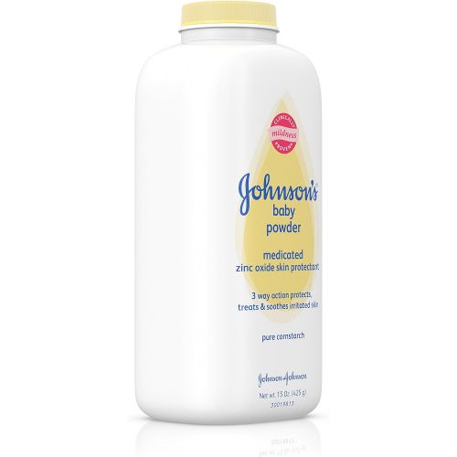  [아마존베스트]Johnsons Baby Johnsons Medicated Diaper Rash Baby Powder, Zinc Oxide and Natural Cornstarch, 15 oz (Pack of 2)