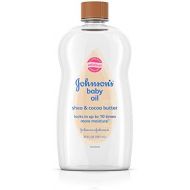 Johnsons Baby Oil, Mineral Oil Enriched With Shea & Cocoa Butter to Prevent Moisture Loss, Hypoallergenic, 20 fl. oz