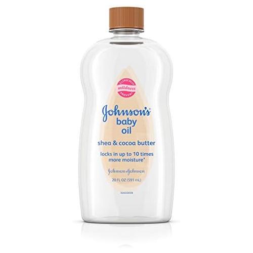  Johnsons Baby Oil, Mineral Oil Enriched With Shea & Cocoa Butter to Prevent Moisture Loss, Hypoallergenic, 20 fl. oz