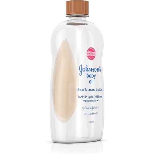  Johnsons Baby Oil, Mineral Oil Enriched With Shea & Cocoa Butter to Prevent Moisture Loss, Hypoallergenic, 20 fl. oz