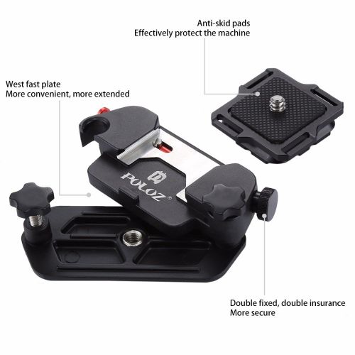  Joint Victory Digital SLR Camera Belt Clip Aluminum Alloy Strap Buckle Quick Release Clip Plate with 1/4 Tripod Screws