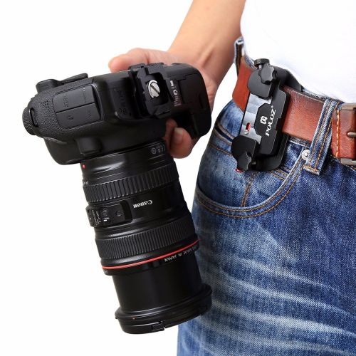  Joint Victory Digital SLR Camera Belt Clip Aluminum Alloy Strap Buckle Quick Release Clip Plate with 1/4 Tripod Screws