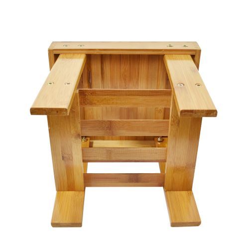  JointFeat Bamboo Step Stool for Kids,Cyanbamboo Multifunctional Foot Stools Shower Seat Shoe Bench with Storage Shelf for Bathroom Living Room Bedroom Garden