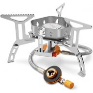 Joiry Portable Gas Stove for Camping Backpacking Hiking Small Ultralight Windproof Butane, Propane and Other Fuel Burner 3500W Convenient Piezo Ignition, included Storage Case