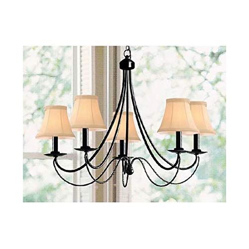  Jojospring Iron 5-Light Black Chandelier