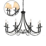 Jojospring Iron 8-Light Black Chandelier